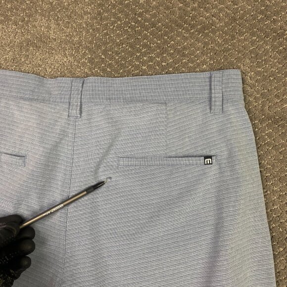 Travis Mathew Beck Shorts Men's 37 Blue Stripe Stretch Performance golf - Picture 8 of 14